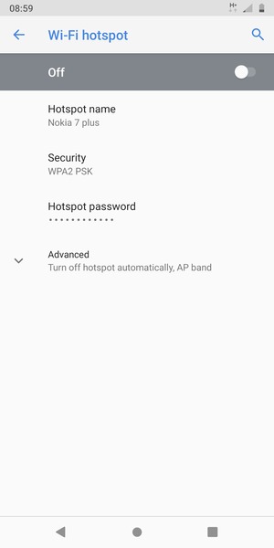 Select Hotspot password