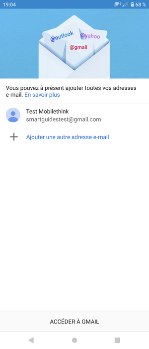 Sélectionnez ACCÉDER  À GMAIL