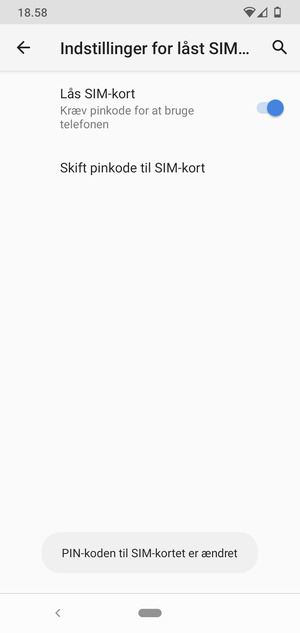 Din pinkode er nu ændret
