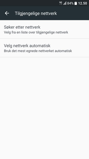 Velg Søk etter nettverk