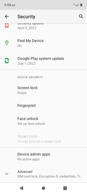 To change the PIN for the SIM card, return to the Security menu and scroll to and select Advanced
