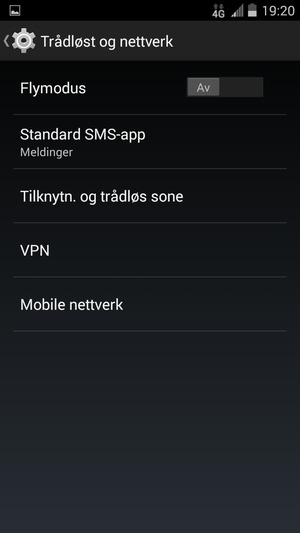 Velg Mobile nettverk