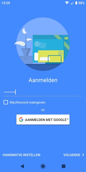 Voer uw Gmail wachtwoord in en selecteer VOLGENDE