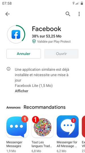Veuillez attendre la fin de la procédure d'installation