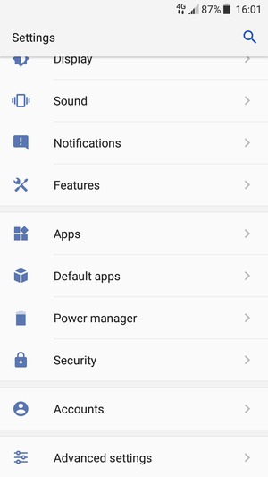 Scroll to and select Power manager