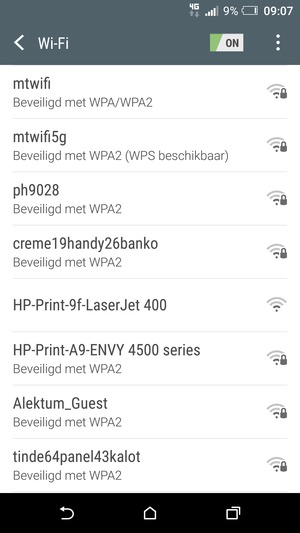 Selecteer het draadloze netwerk waarmee u verbinding wilt maken
