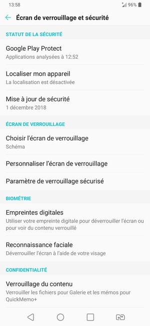 Votre téléphone est maintenant sécurisé par un écran de verrouillage