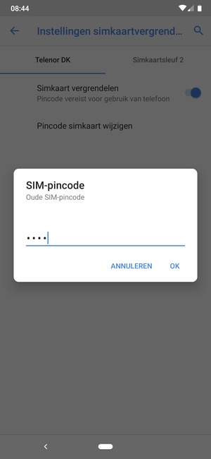 Voer Oude SIM-pincode in en selecteer OK
