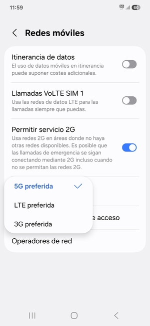 Seleccione la opción deseada