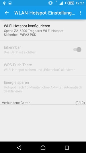 Wählen Sie Wi-Fi-Hotspot konfigurieren