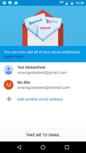 Select TAKE ME TO GMAIL