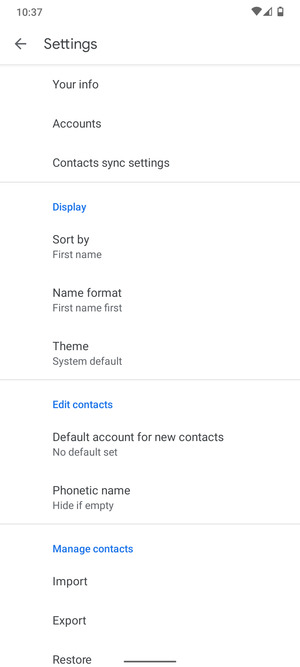 Scroll to and select Import