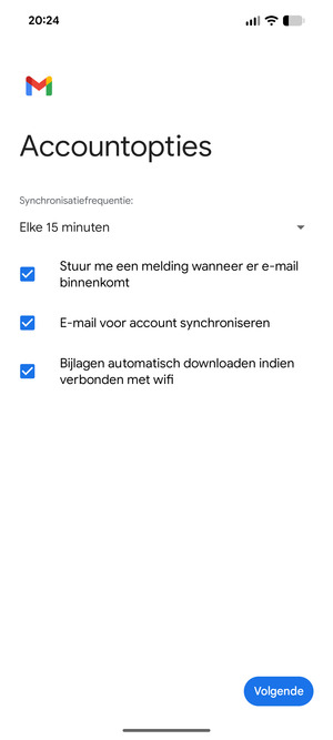 Selecteer Volgende