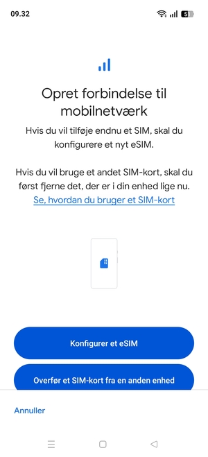Vælg Konfigurer et eSIM