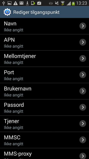Skriv inn internett-informasjon
