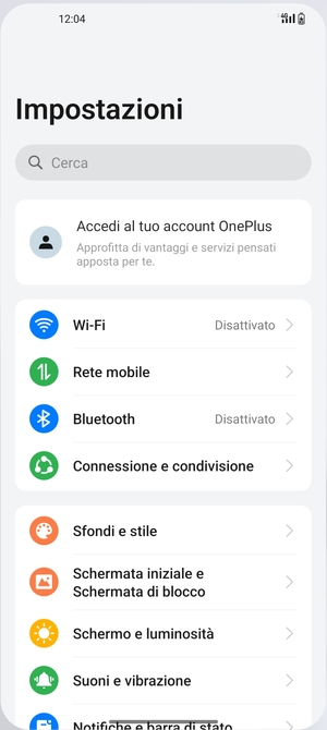 Seleziona Rete mobile
