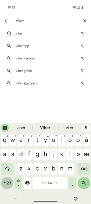 Skriv inn applikasjonsnavnet og velg Søk