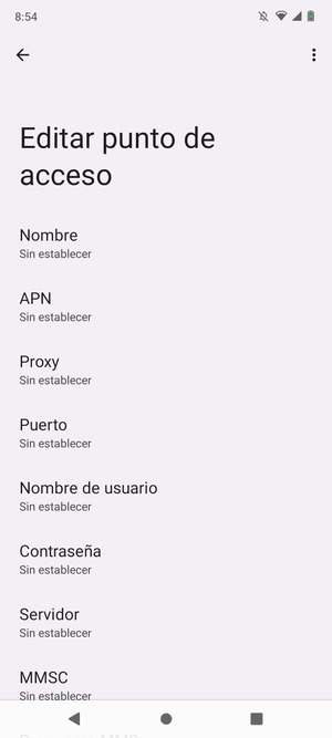 Introduzca la información de Internet