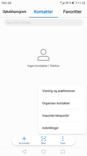Vælg Importér/eksportér