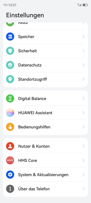 Scrollen Sie und wählen Sie System & Aktualisierungen