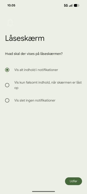 Vælg din foretrukne mulighed og vælg Udfør