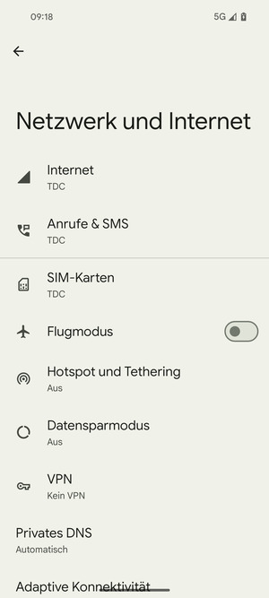 Wählen Sie Internet