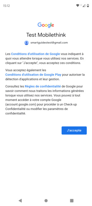 Sélectionnez J'accepte