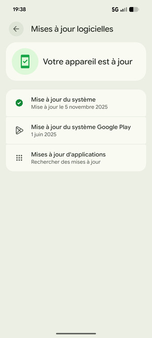 Sélectionnez Mise à jour du système