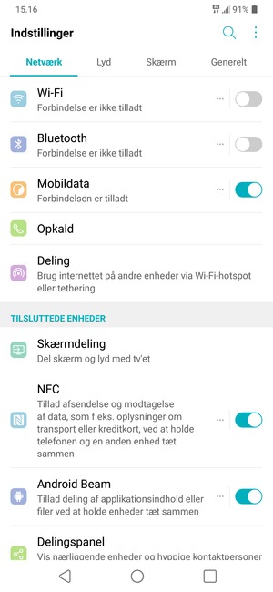 Vælg Netværk