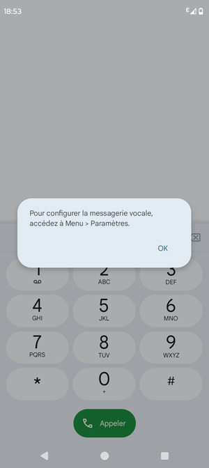Si votre messagerie vocale n'est pas configurée, sélectionnez OK