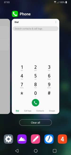 Select Clear all to close all running apps