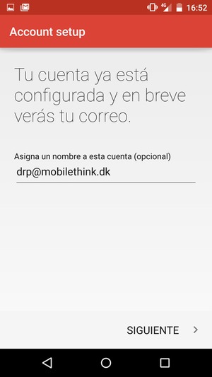 Déle a su cuenta un nombre y seleccione SIGUIENTE