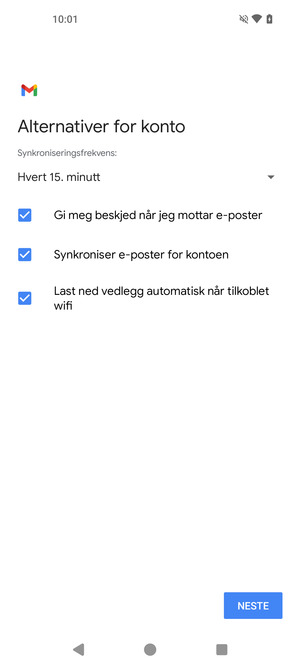 Velg NESTE
