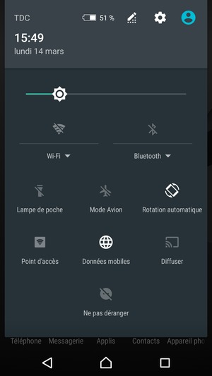 Sélectionnez le bouton Réglages