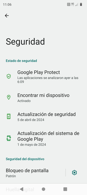 El teléfono ha sido asegurado con un bloqueo de pantalla