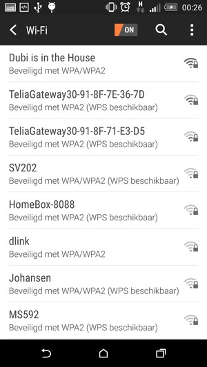 Selecteer het draadloze netwerk waarmee u verbinding wilt maken