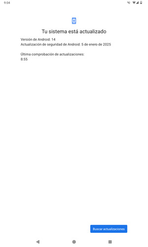 Si su tablet está actualizado, verá la siguiente pantalla