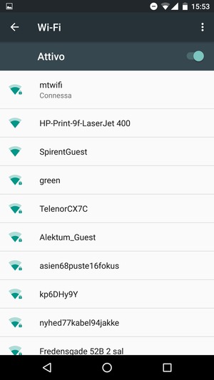 Ora sei connesso alla rete Wi-Fi
