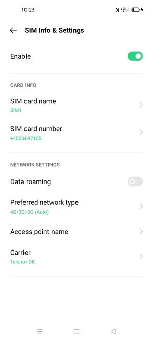 Select Access point name