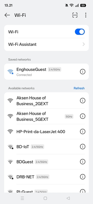 You are now connected to the Wi-Fi network
