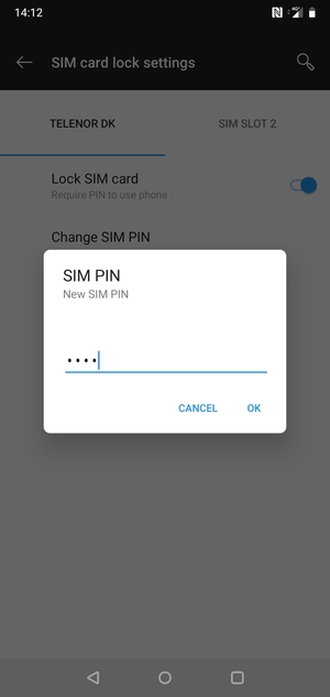 Enter your New SIM PIN and select OK