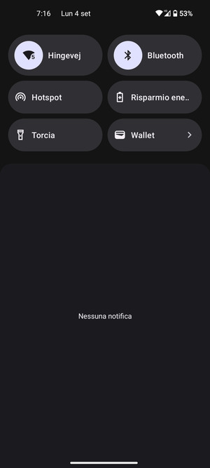 Scorri nuovamente verso il basso il menu in alto