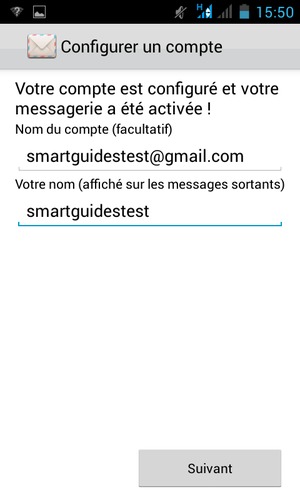 Donnez un nom à votre compte et saisissez votre nom. Sélectionnez Suivant