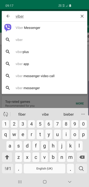 Enter the app name and select Search