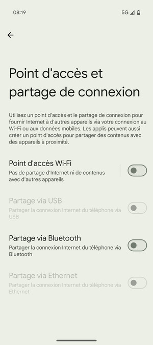 Sélectionnez Point d'accès Wi-Fi