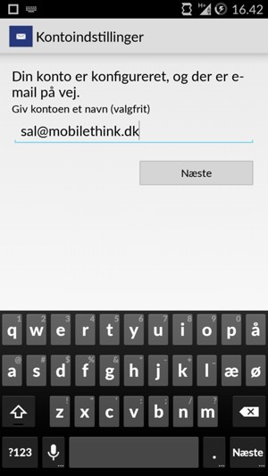 Giv din konto et navn og vælg Næste