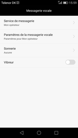 Sélectionnez Service de messagerie