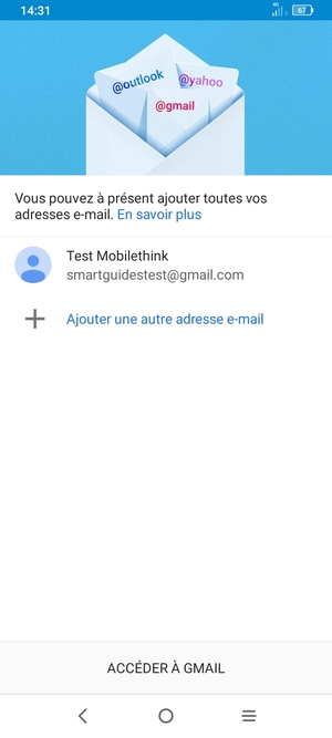 Sélectionnez ACCÉDER  À GMAIL
