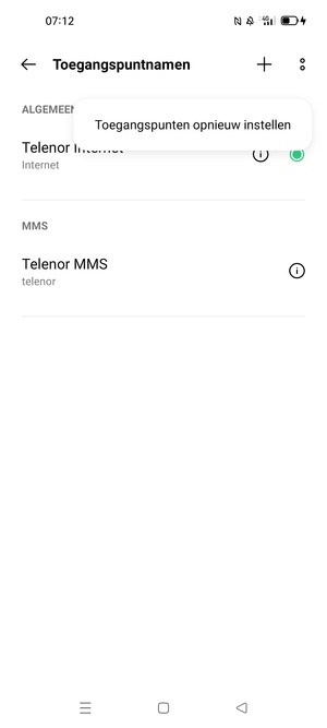 Selecteer Toegangspunten opnieuw instellen