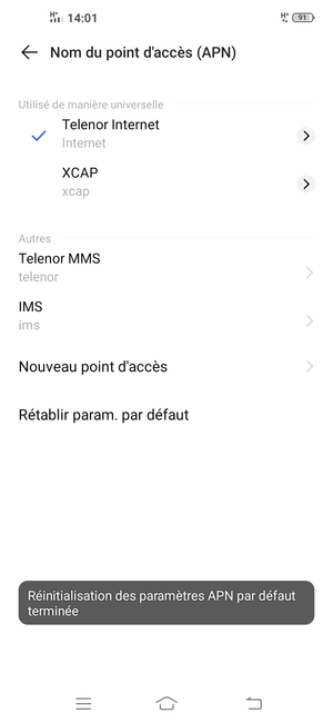 Sélectionnez Nouveau point d'accès